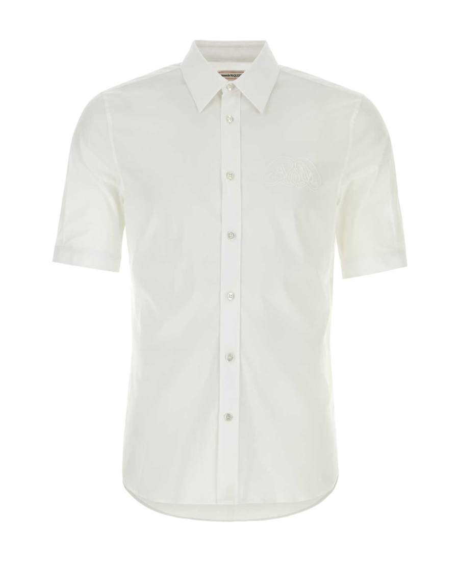 Alexander Mcqueen Stretch Poplin Shirt In White