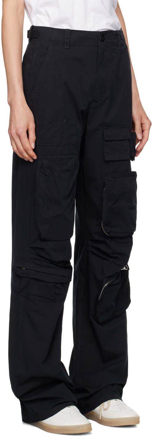 Mm6 Maison Margiela Cargo Straight Trousers In Black