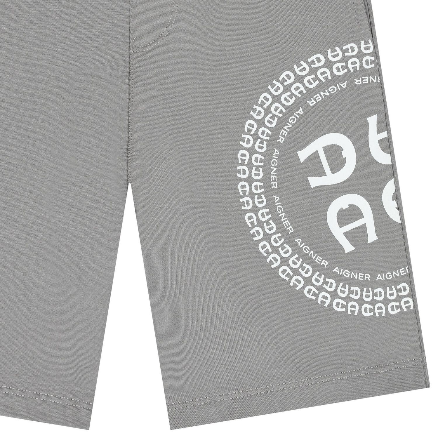Aigner Printed Jersey Track Shorts In Gray