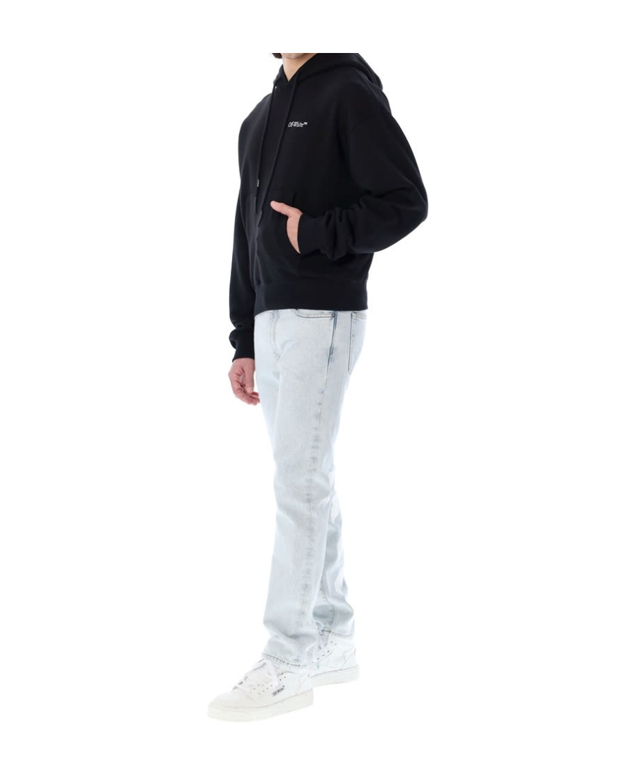 Off-white Off- Brushed Cotton Skate Fit Tattoo Arrow Men's Hoodie In Black