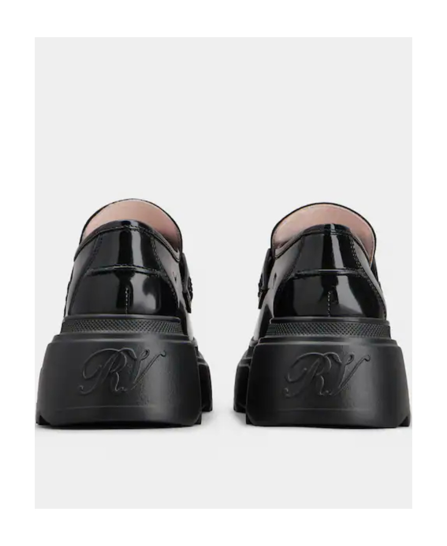 Shop Roger Vivier Logo Thick Soled Loafers In Black