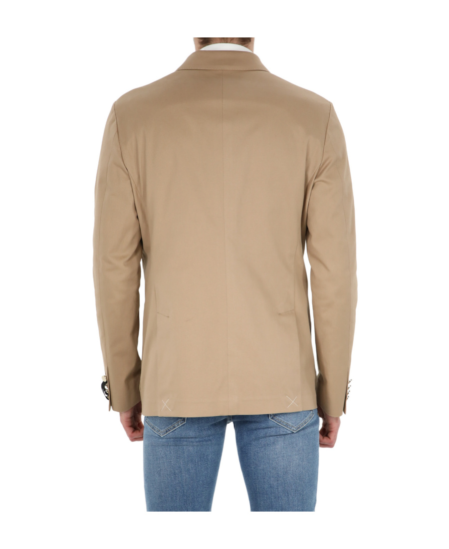 Tonello Double-breasted Cotton Blazer In Nude