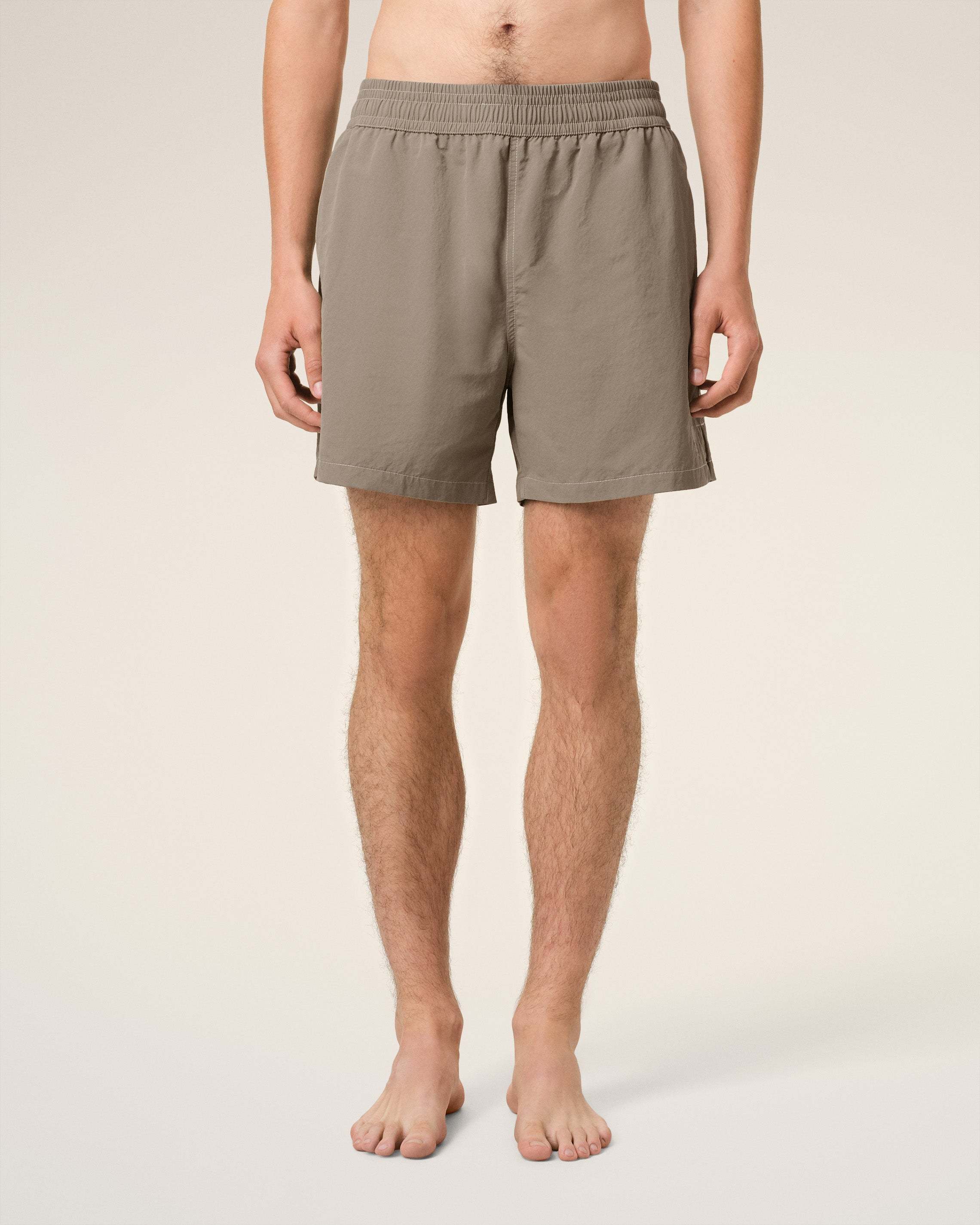 Ami Alexandre Mattiussi Elastic Waist Swimming Trunks In Nude