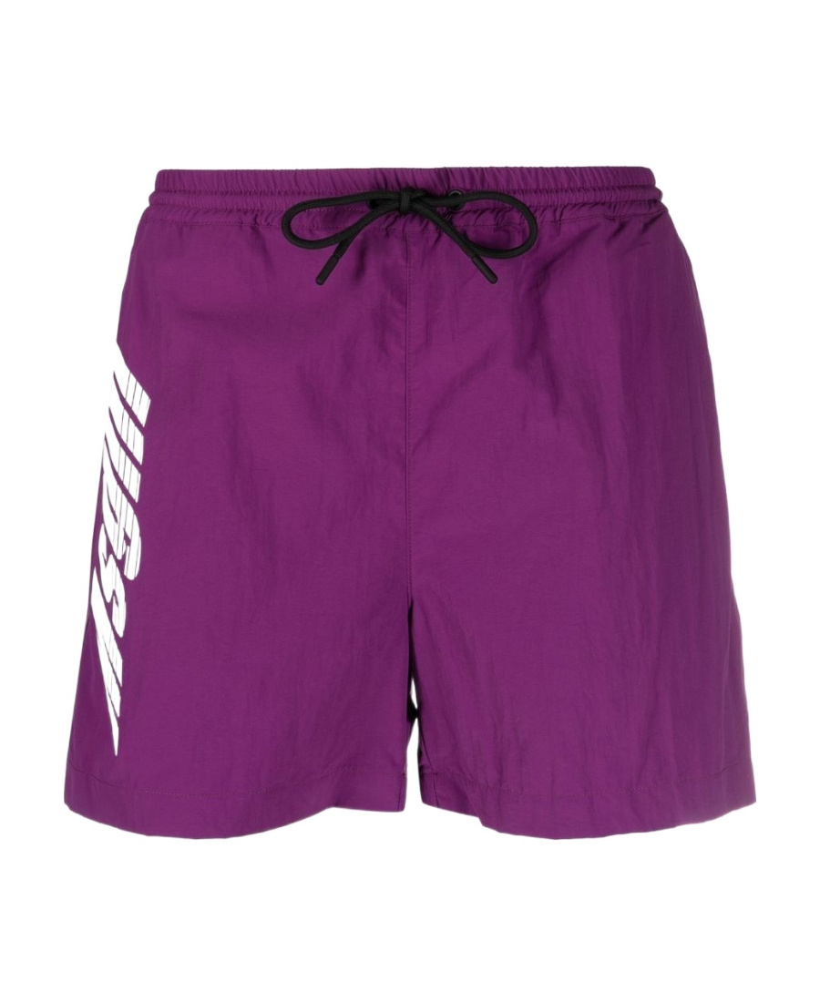 Msgm Logo-print Shorts In Purple