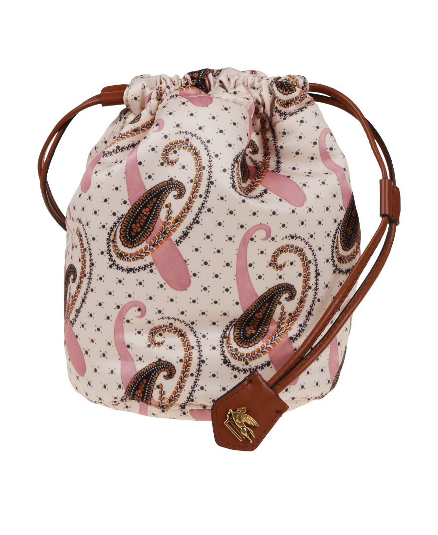 Shop Etro Pouch With Paisley And Polka Dot Patterns In Nude