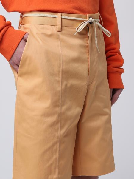 Marni Drawstring Cotton Chino Shorts In Nude