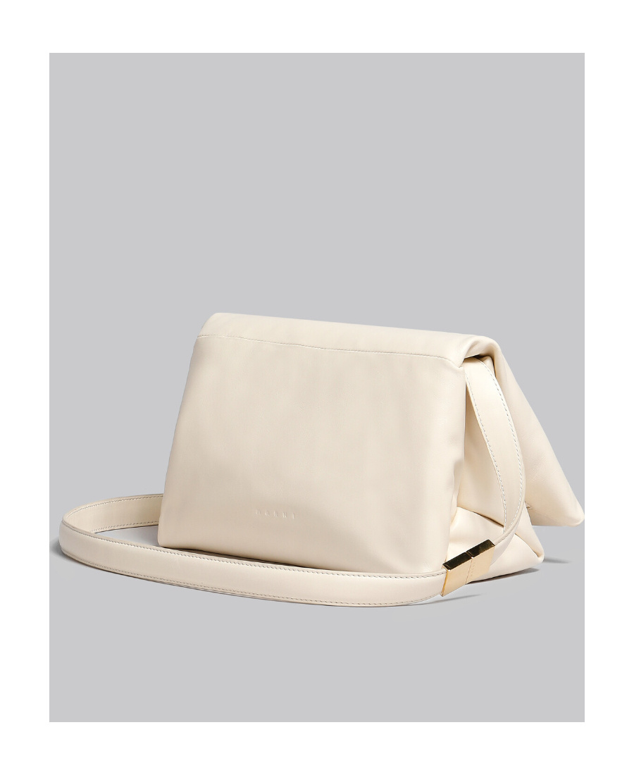 Marni Small Prisma Leather Shoulder Bag In Neutral
