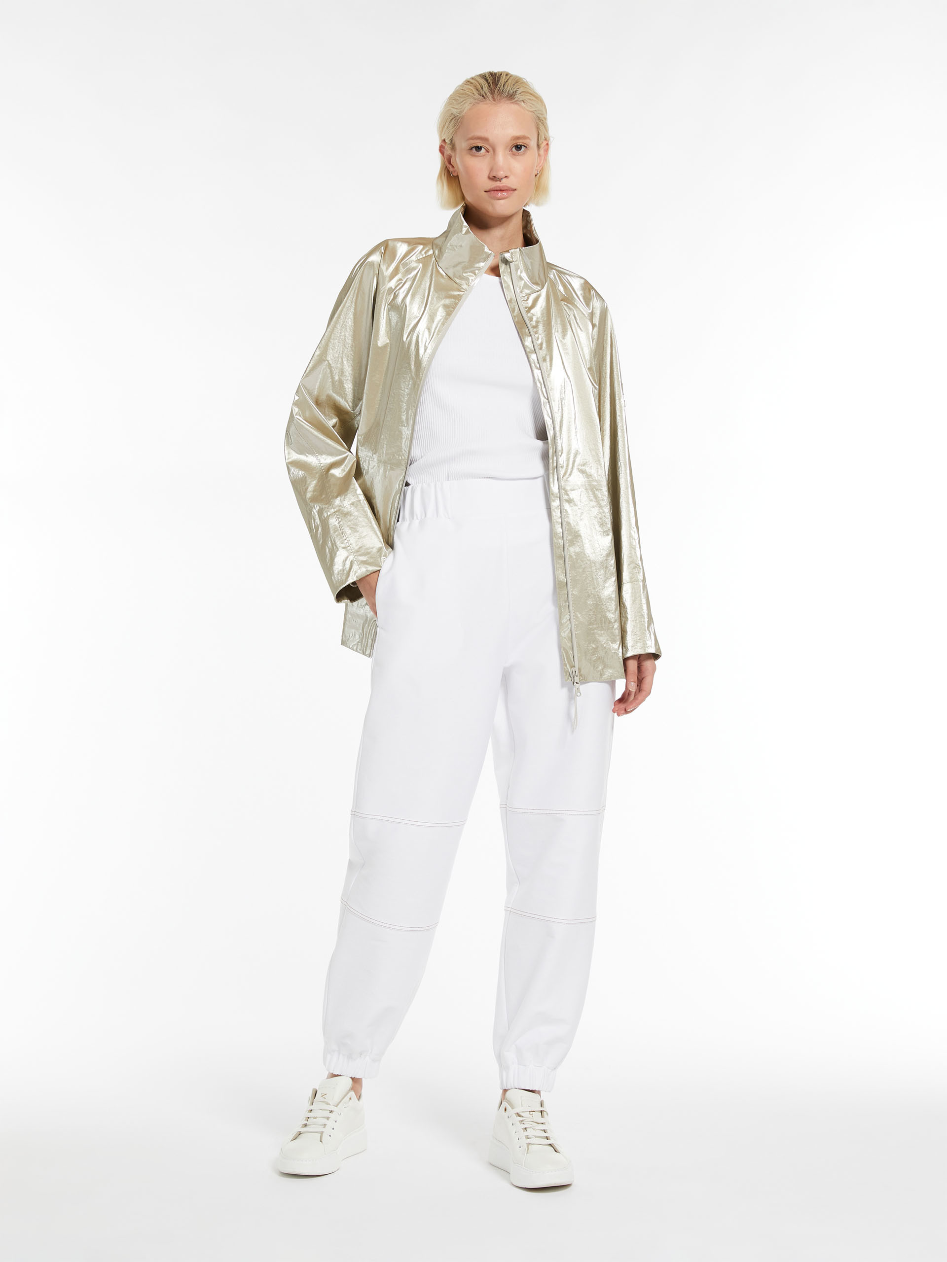 Max Mara Front Zipper Casual Jacket In Nude