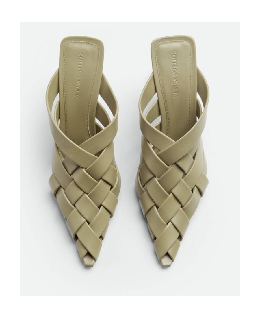 Shop Bottega Veneta Alfie Leather Mules In Nude