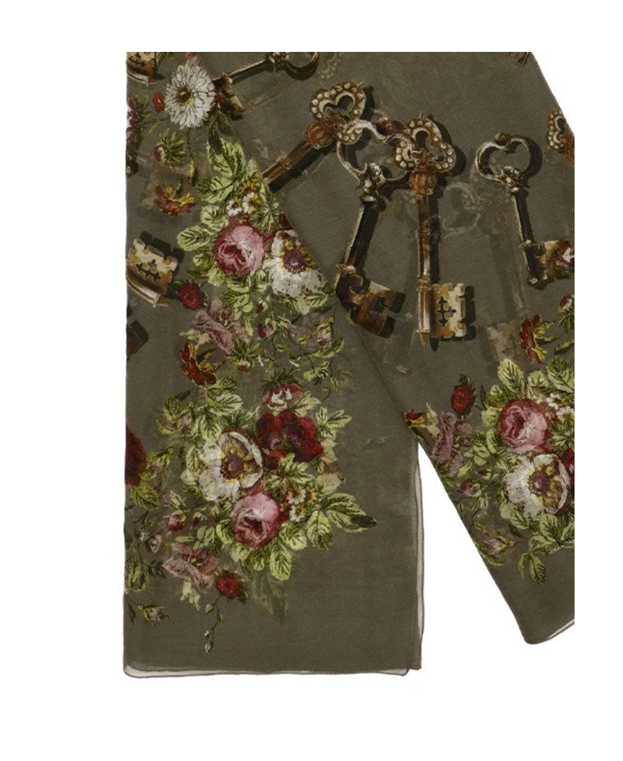 Dolce & Gabbana Printed Scarf In Brown