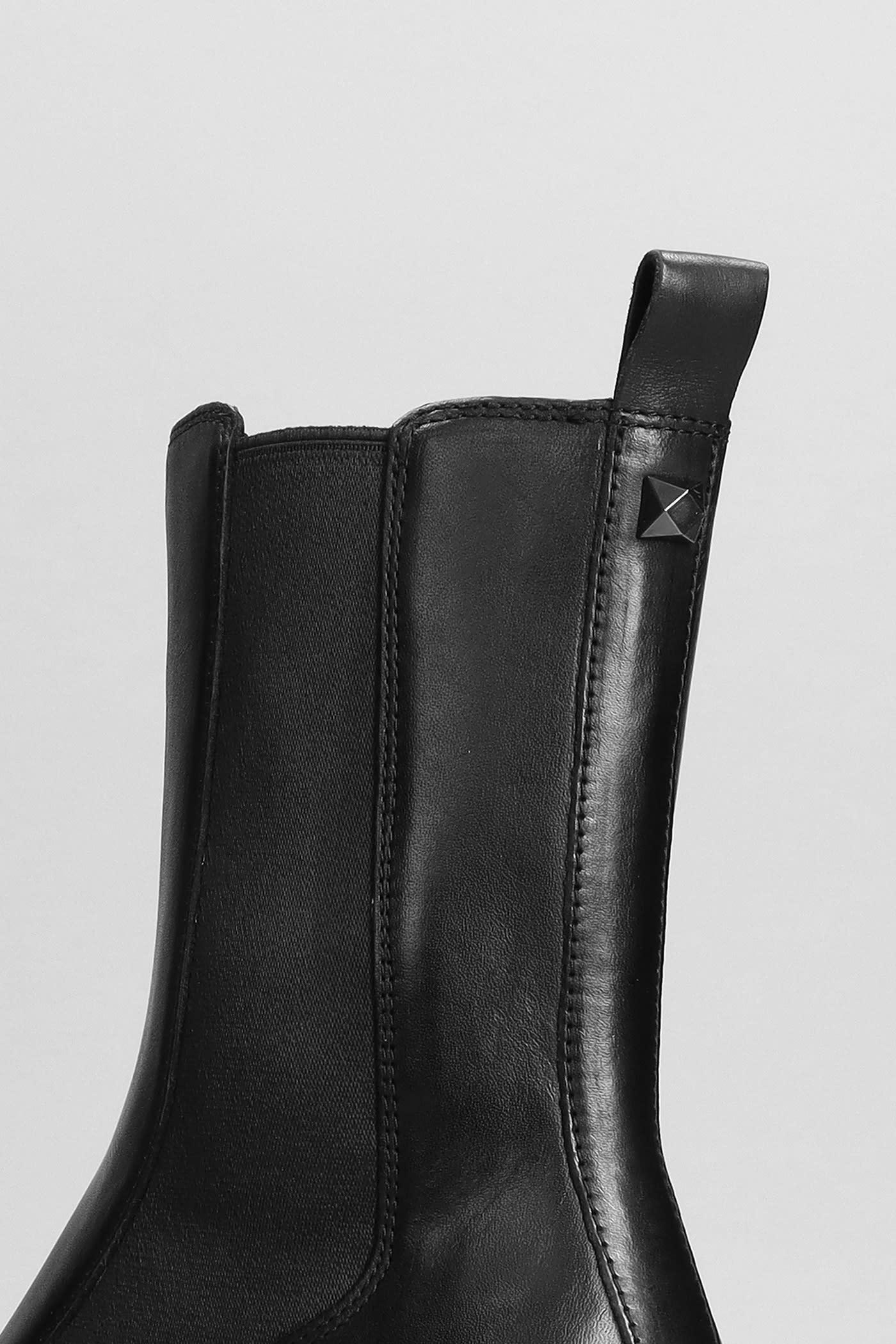 Ash Nico 75mm Leather Ankle Boots In Black