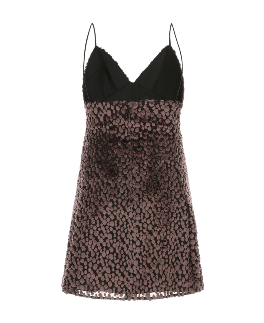 Saint Laurent Women's Two-tone Velvet Mini Dress | Size Fr 38f | 665640y5f69 Color 5242 In Black