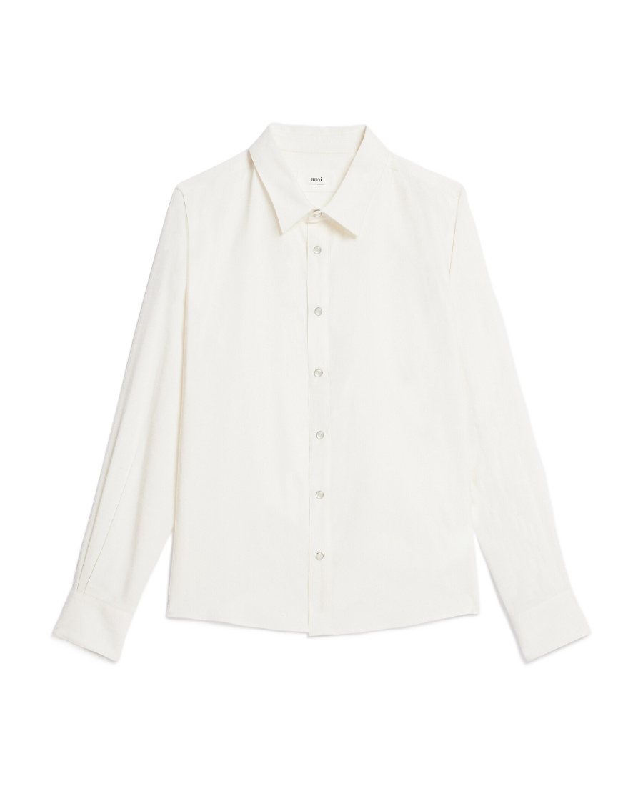Ami Alexandre Mattiussi Decorative-button Long-sleeve Shirt In White