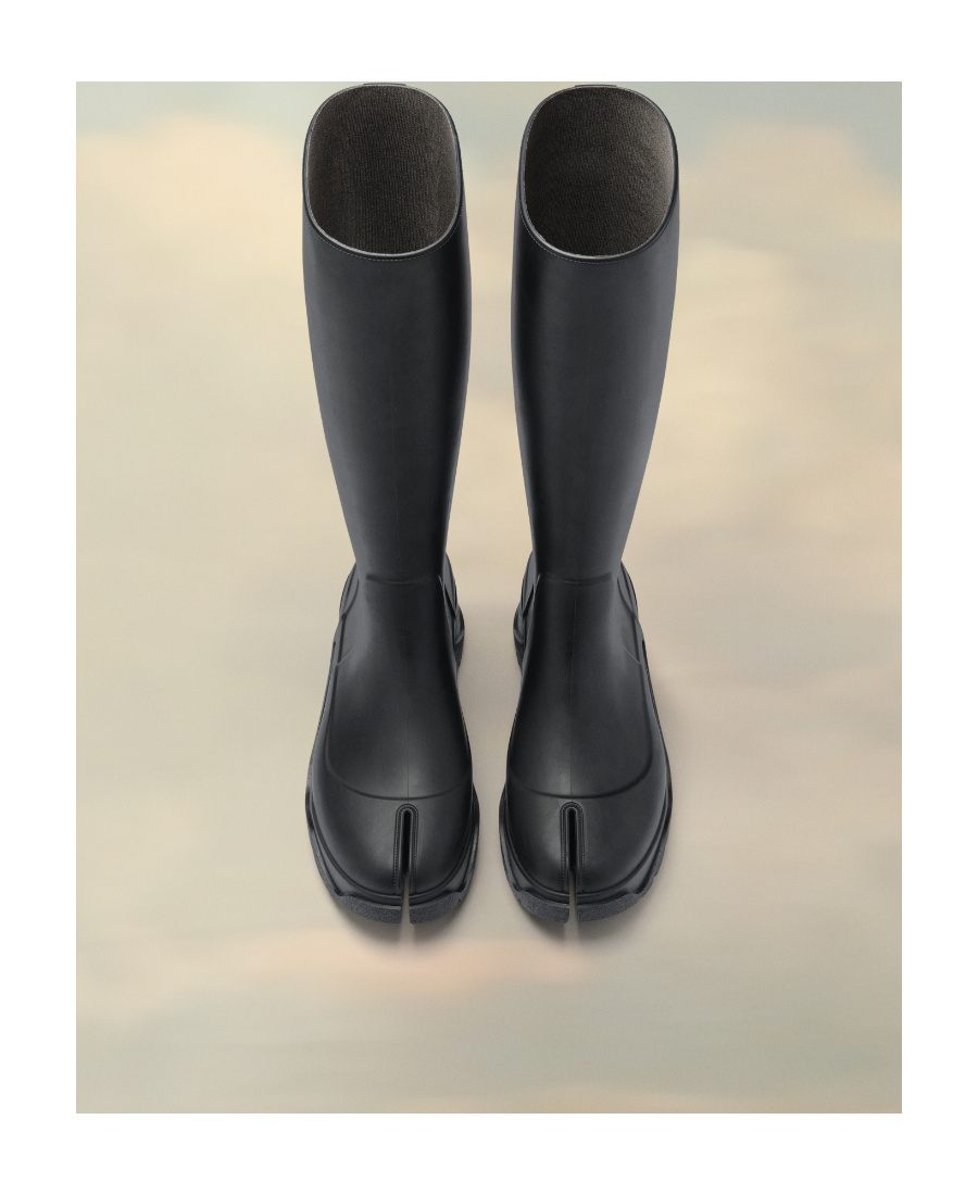 Maison Margiela Tabi Chunky-sole Rain Boots In Black