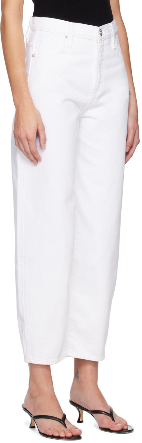 Frame Low Slung Barrel Pants In Natural Clean In White