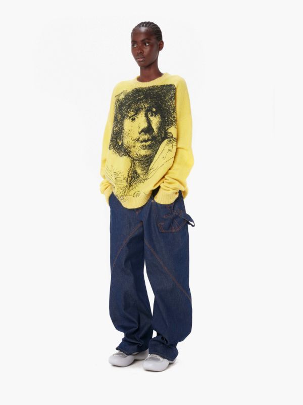 Jw Anderson Rembrandt Crew Neck Jumper In Yellow