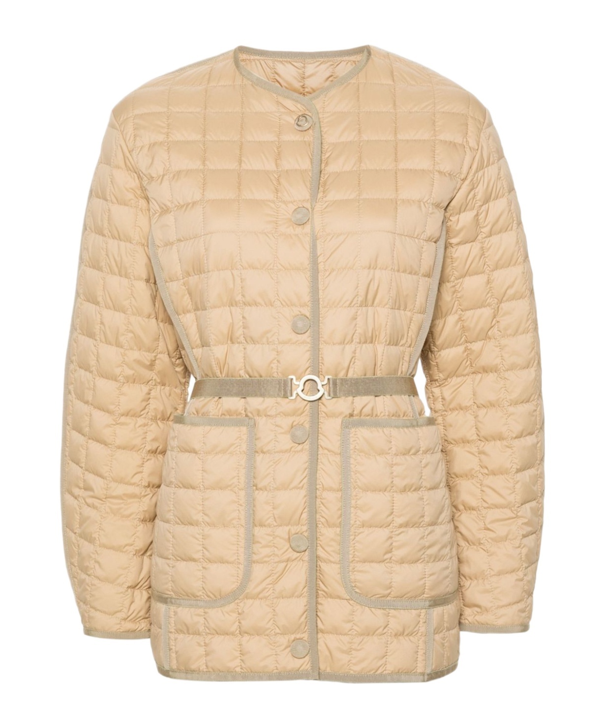 Moncler Alleuze Quilted Down Jacket In Nude