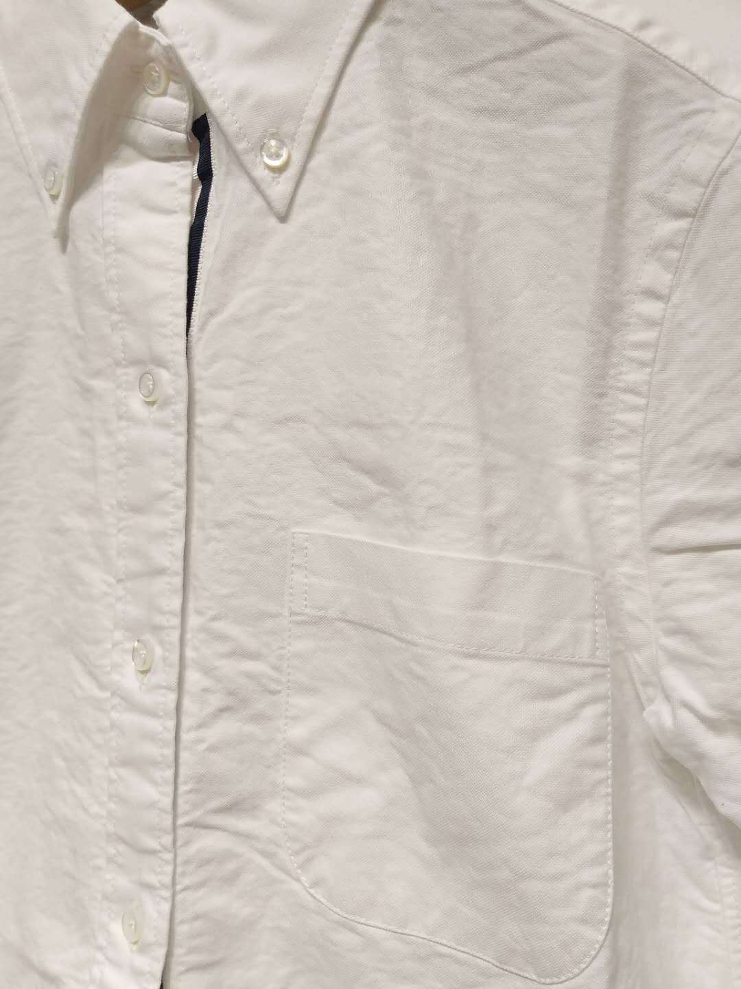 Thom Browne Long-sleeved Mini Shirt Dress In White