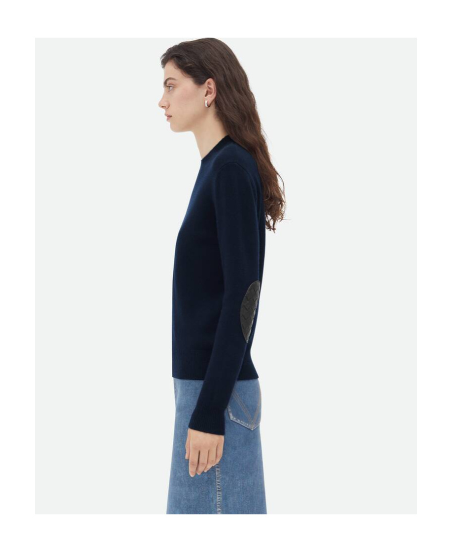 Bottega Veneta Elbow-patches Jumper In Black