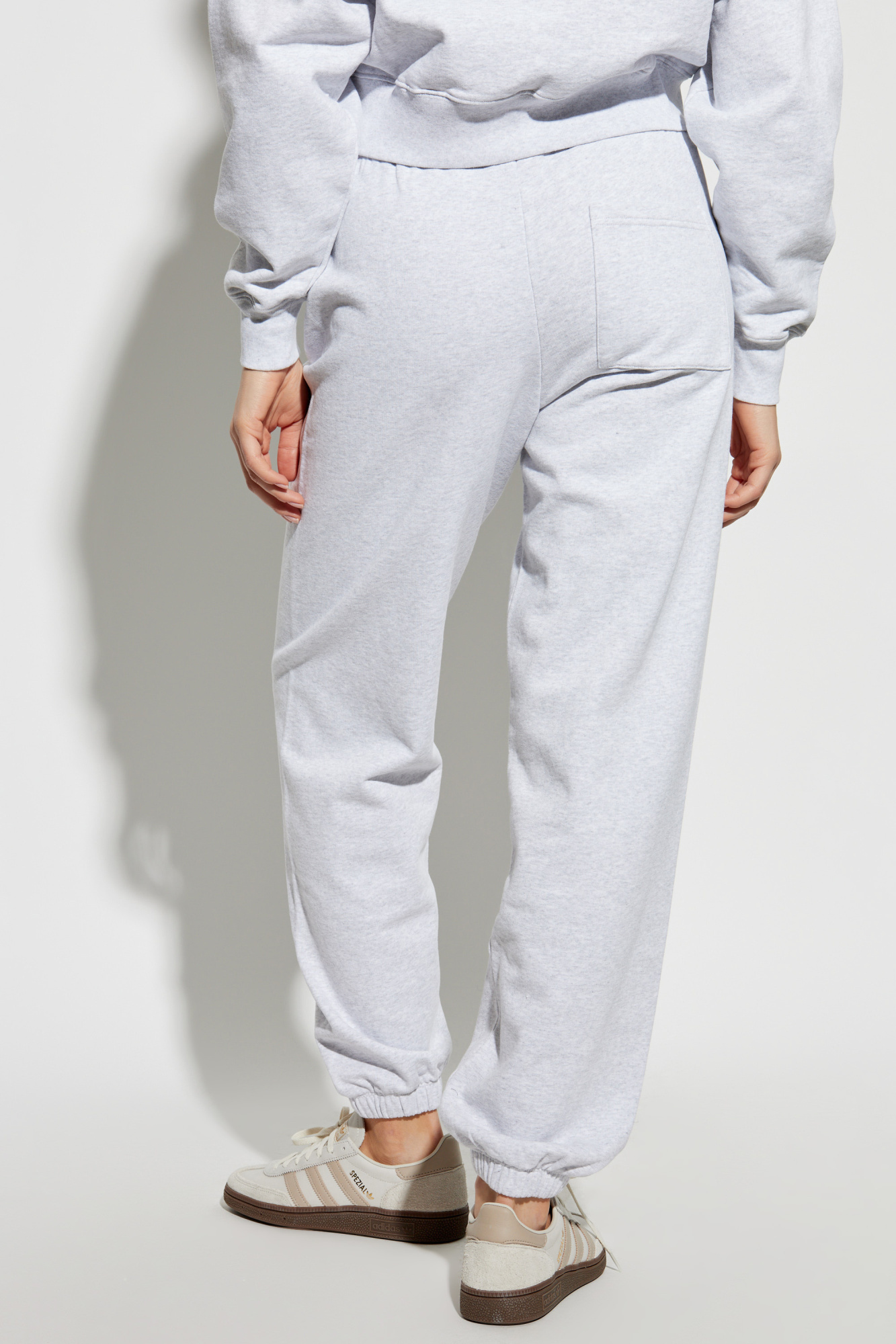 Sporty And Rich Elastic Waist Track Pants In Gray