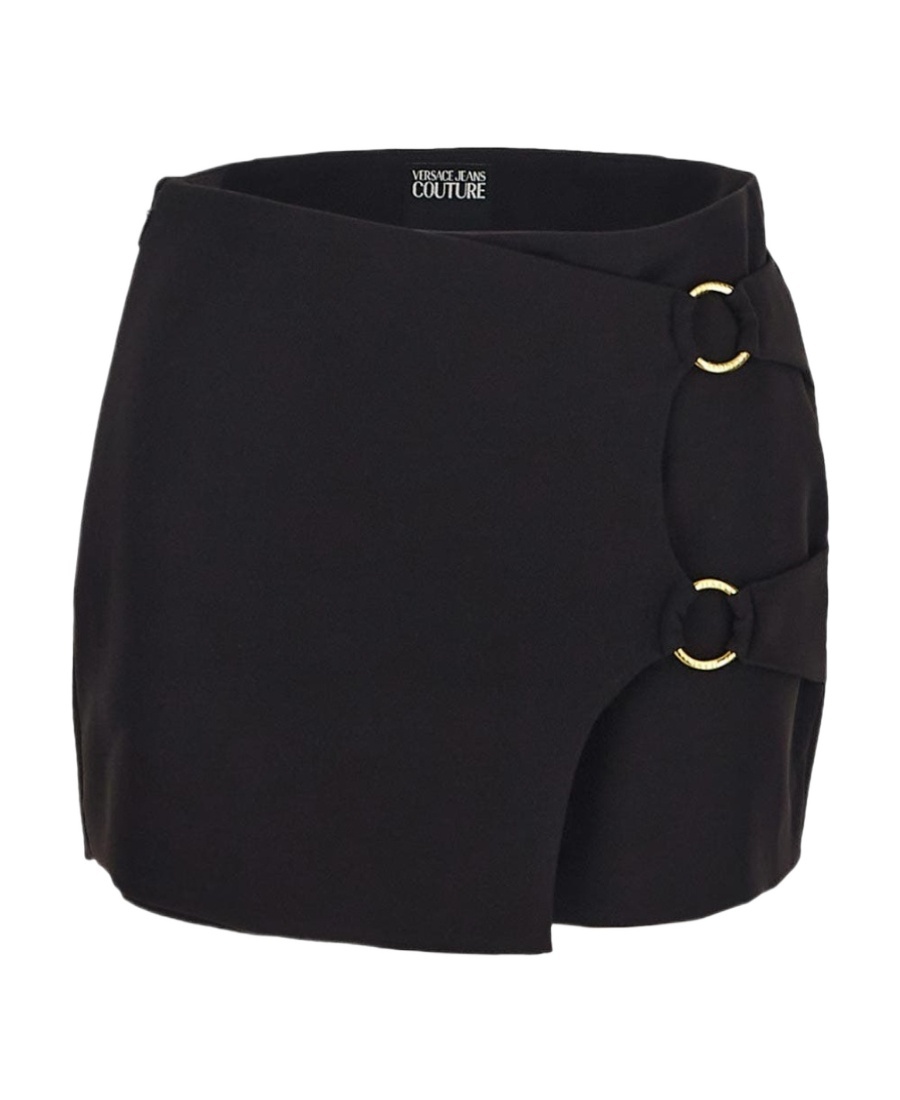 Versace Jeans Ring-detail Mini Skort In Black