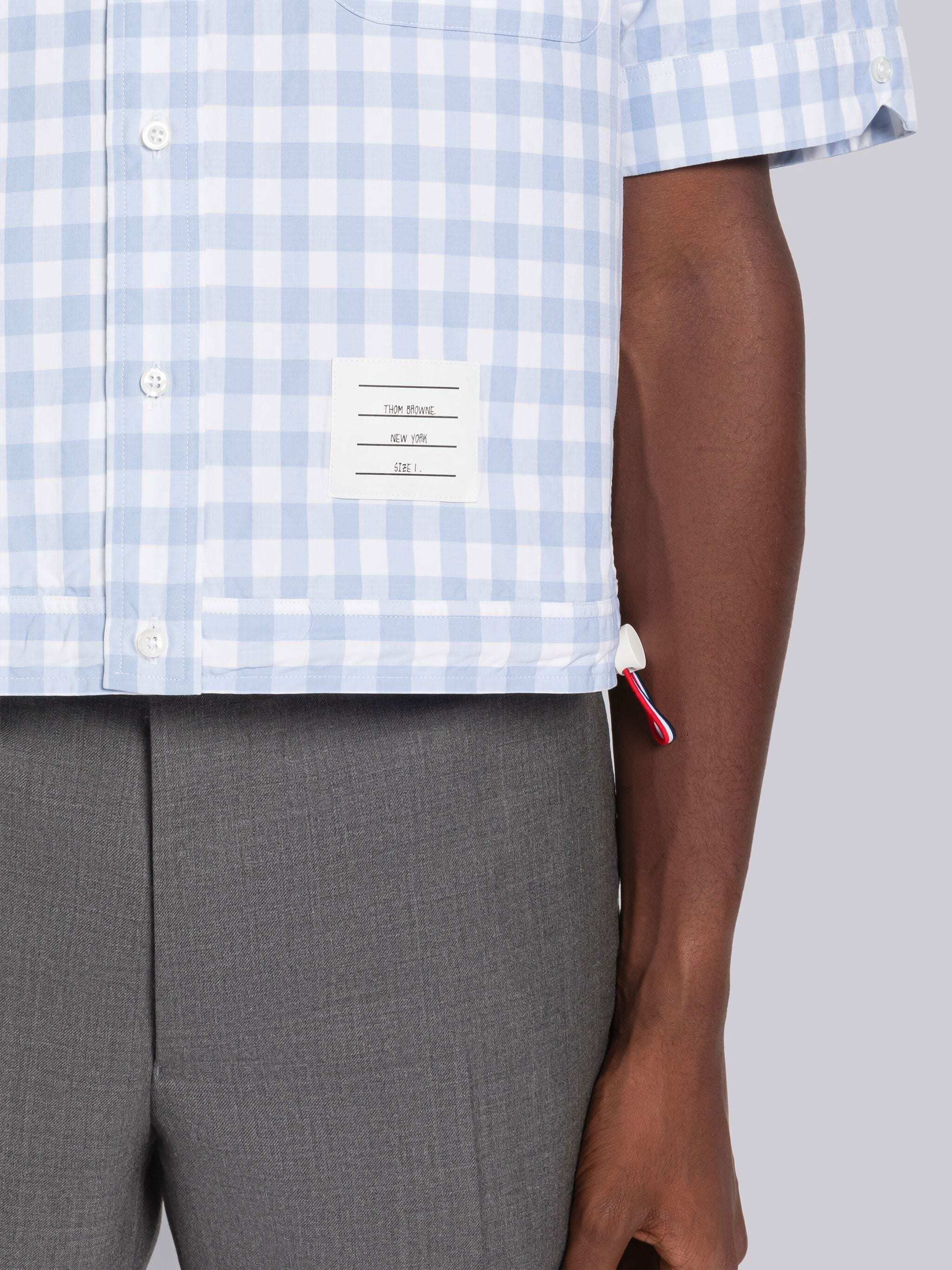 THOM BROWNE GINGHAM POPLIN SHORT-SLEEVE SHIRT