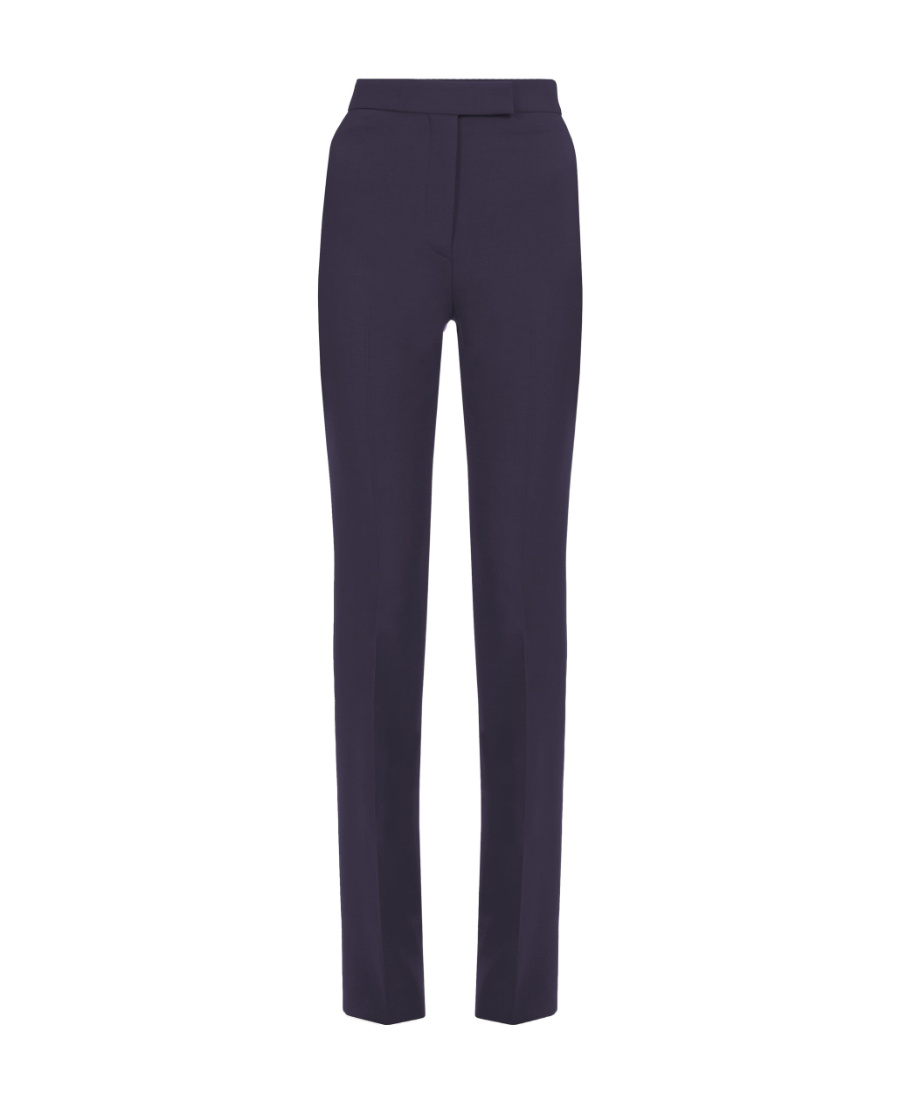 Ferragamo Front Pleated Wool Casual Pants In Black