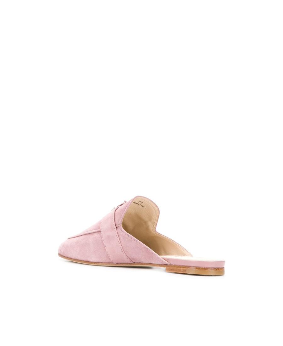 Tod's Fringed Buckle-less Muller Shoes In Pink