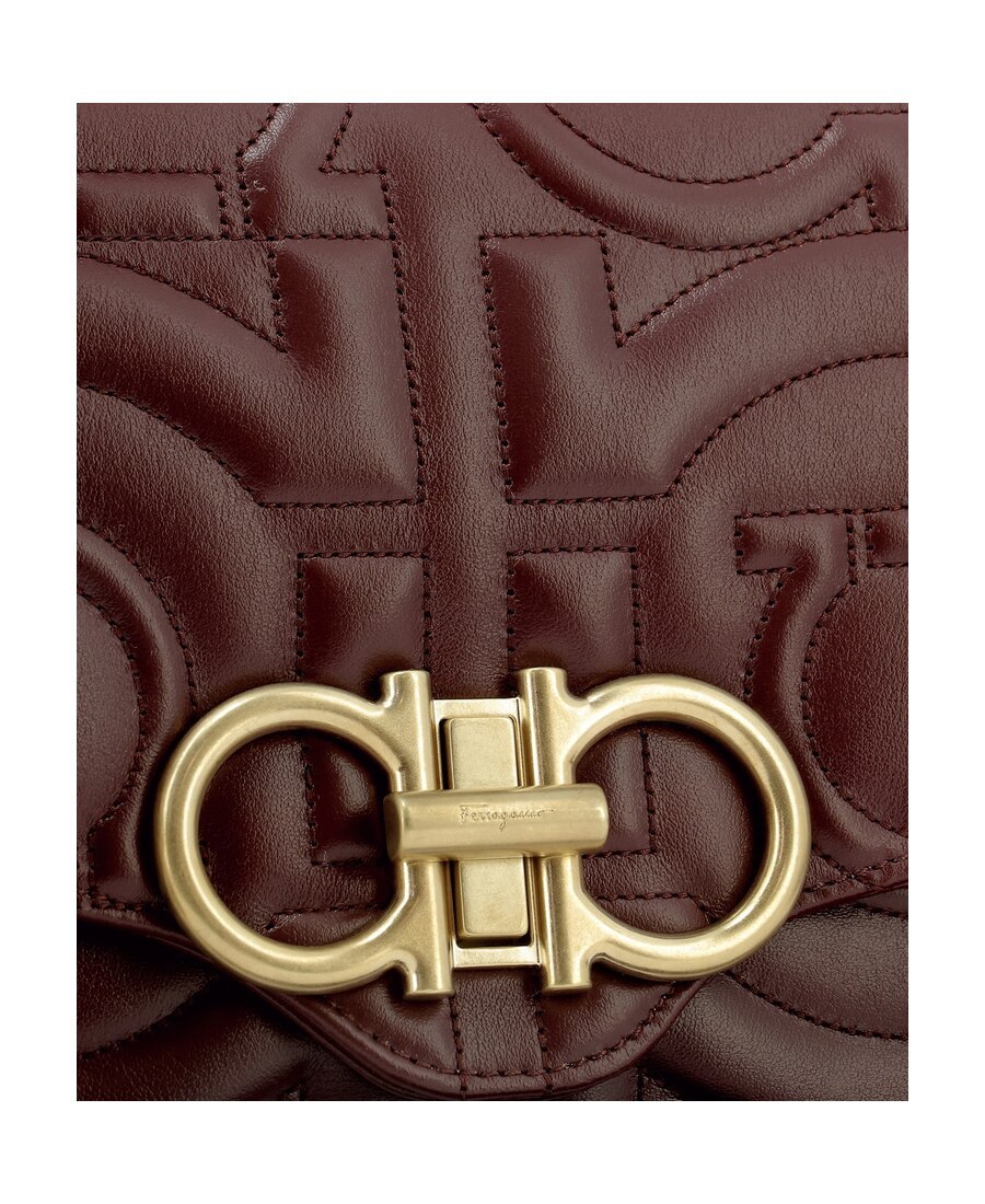 Ferragamo Quilted-effect Gancini Tote Bag In Brown