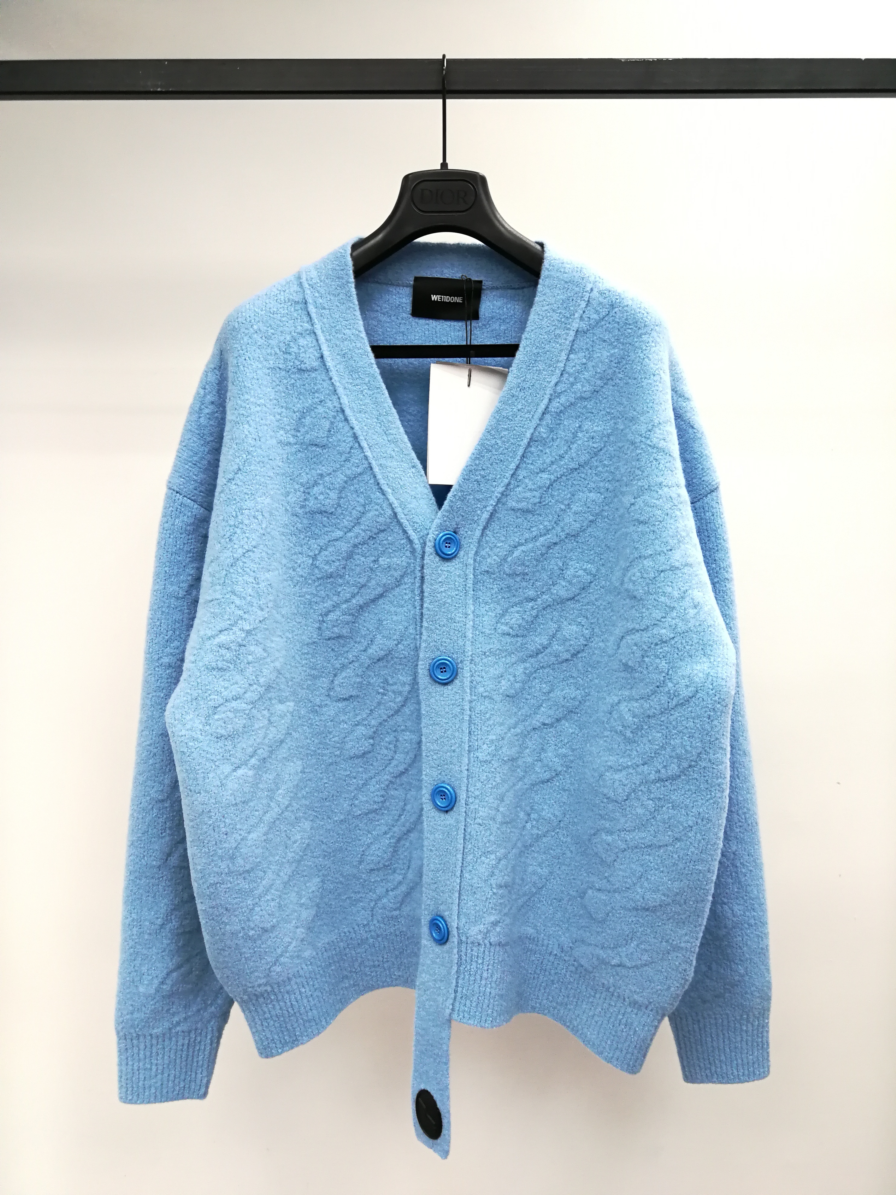 We11 Done Knitted Cardigan In Blue