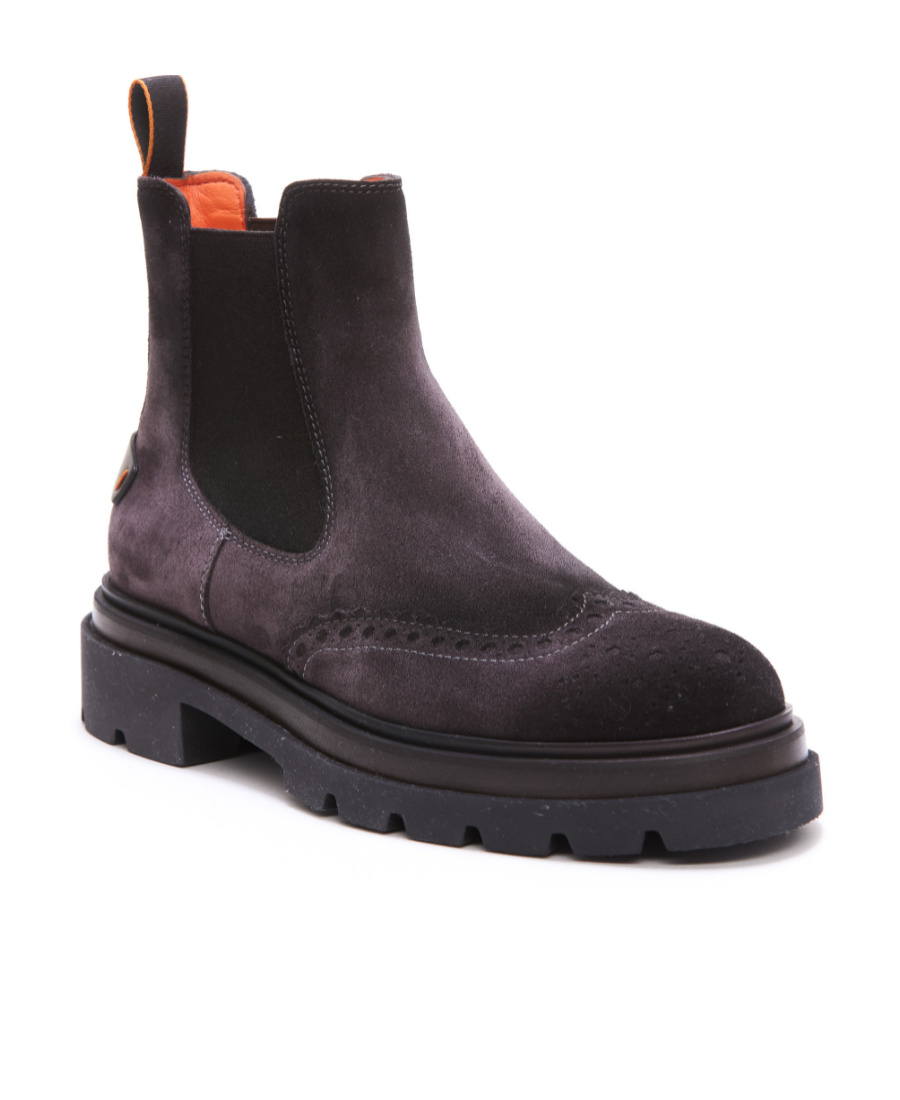 Santoni Side Elasticated-panel Ankle Boots In Black