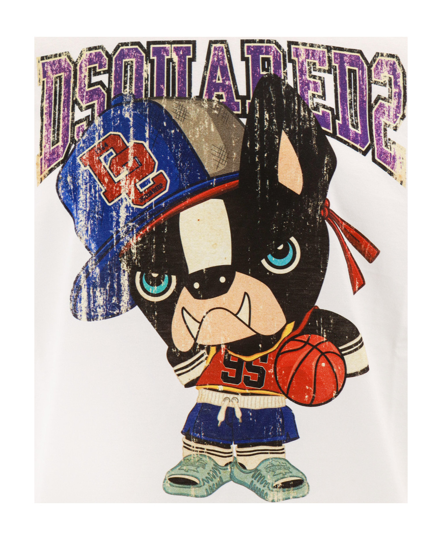 Dsquared2 Graphic-print Cotton T-shirt In Pink