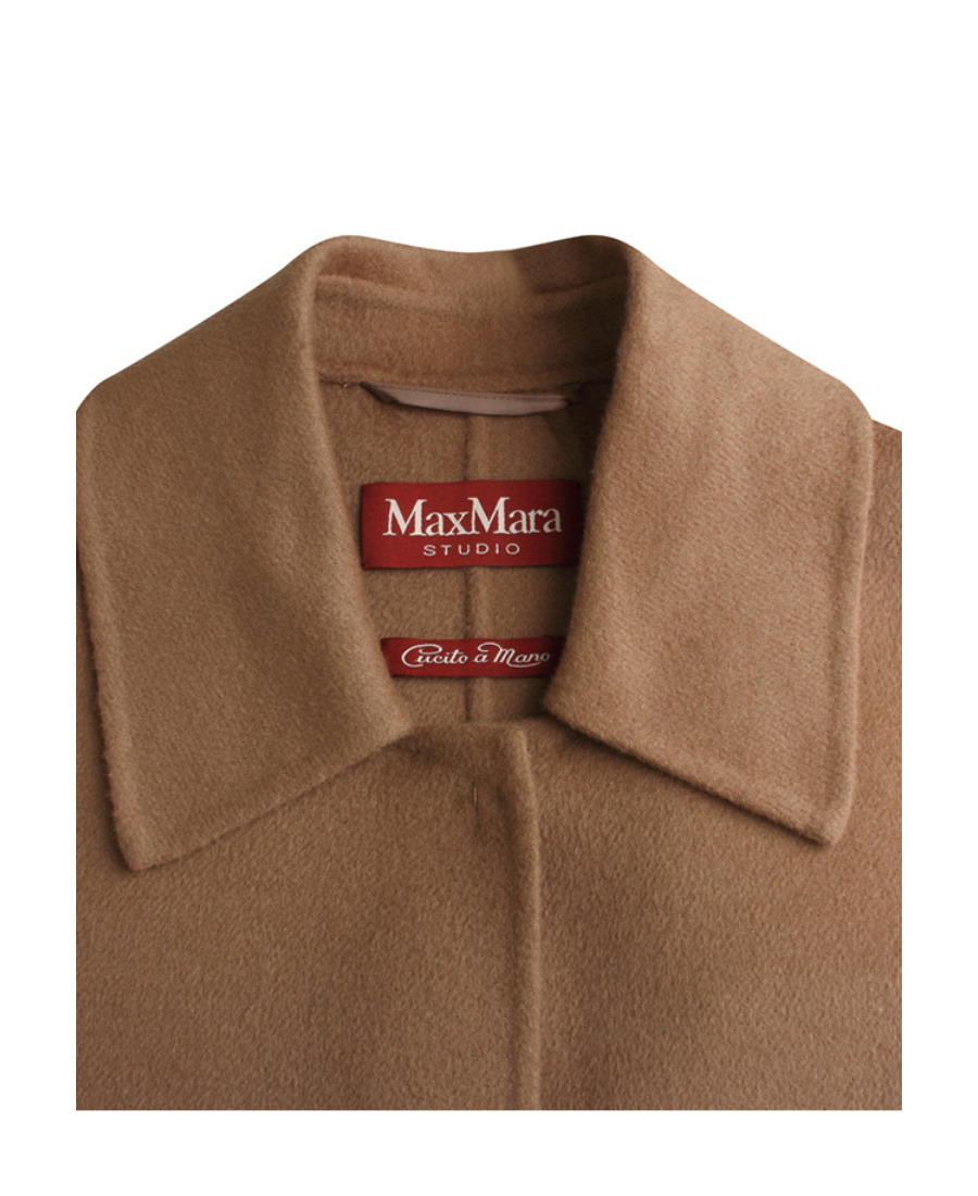 Max Mara Logo Coat In Brown