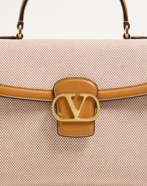 Valentino Large Canvas 9 To 5 Top-handle Bag In Nude