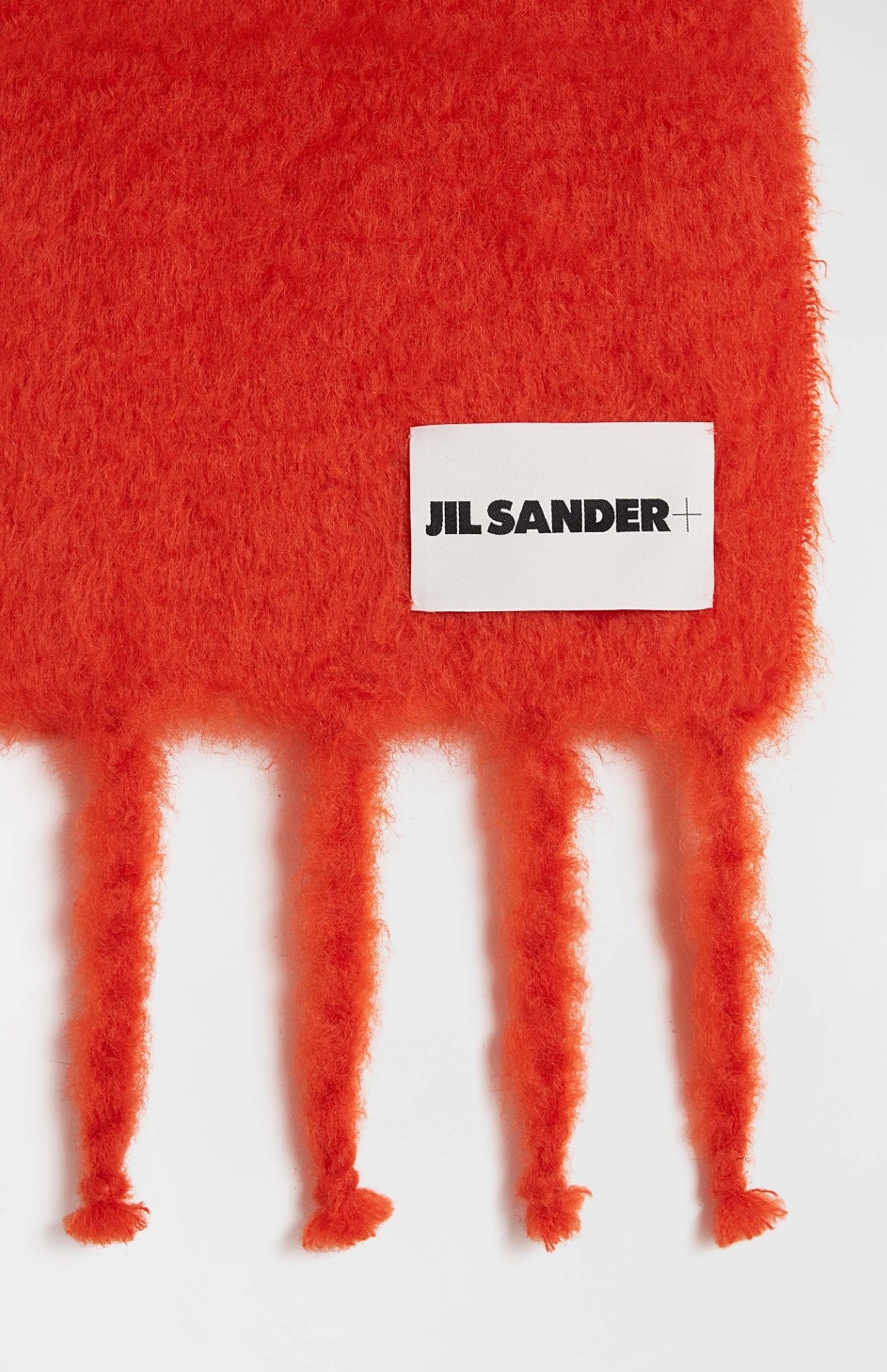Jil Sander Logo Scarf Featuring Fringed Ends
