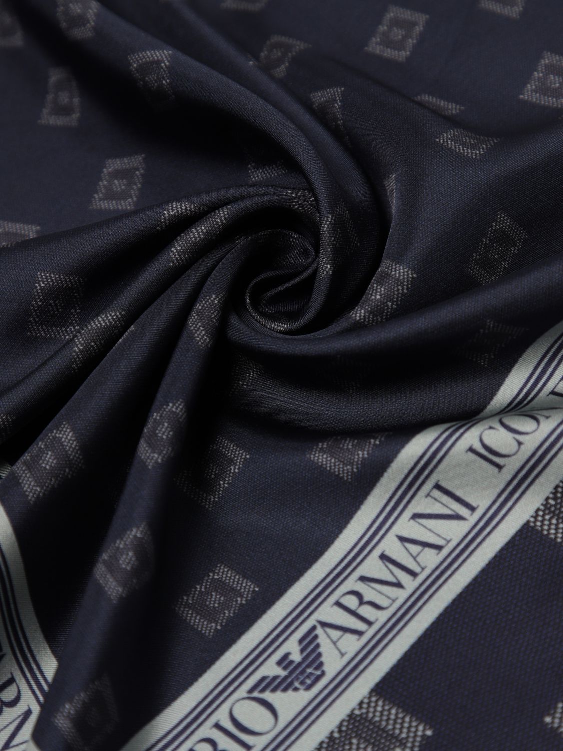 Emporio Armani Patterned Scarf In Blue