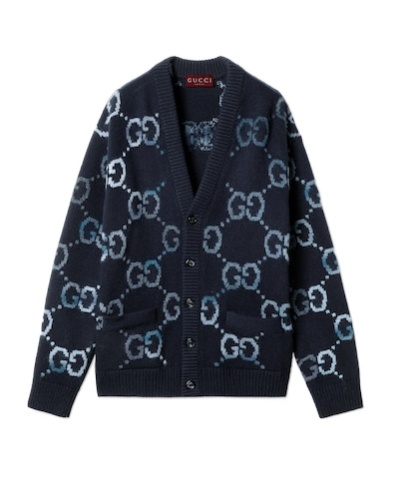 Gucci Sweater With Gg Intarsia In Black