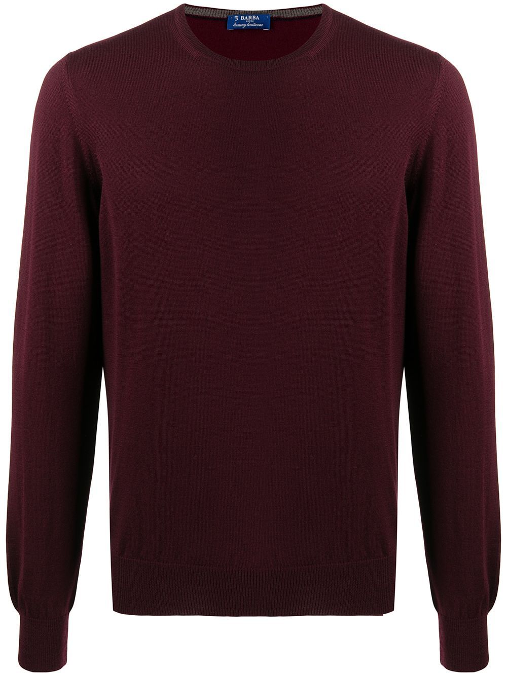 Barba Napoli Crewneck Wool Jumper In Brown