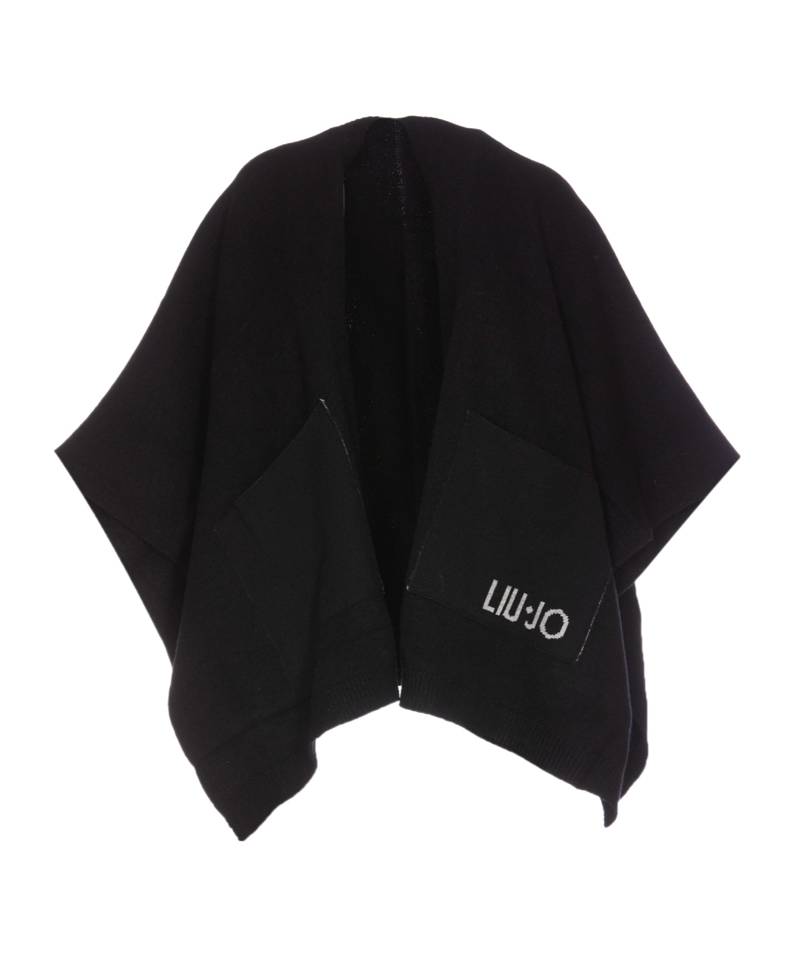 Liu •jo Logo-intarsia Cape In Black