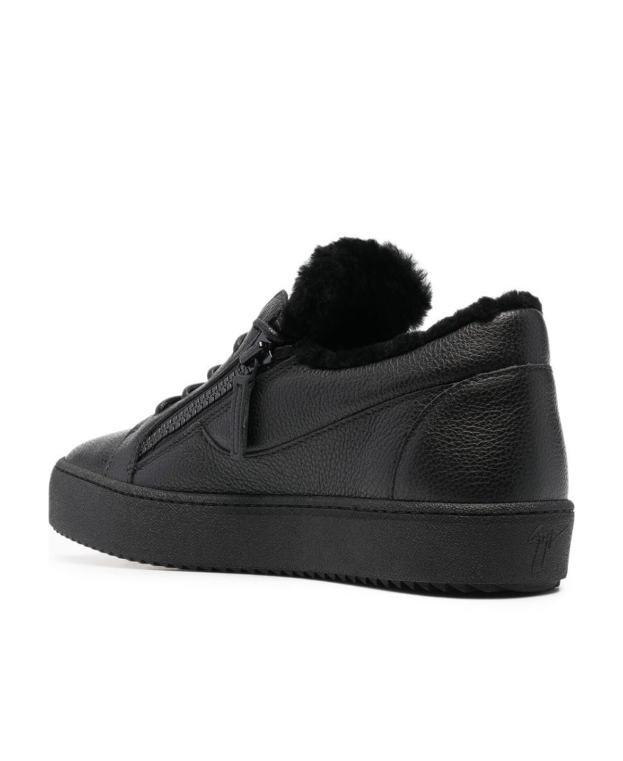 Shop Giuseppe Zanotti May London Leather Sneakers In Black