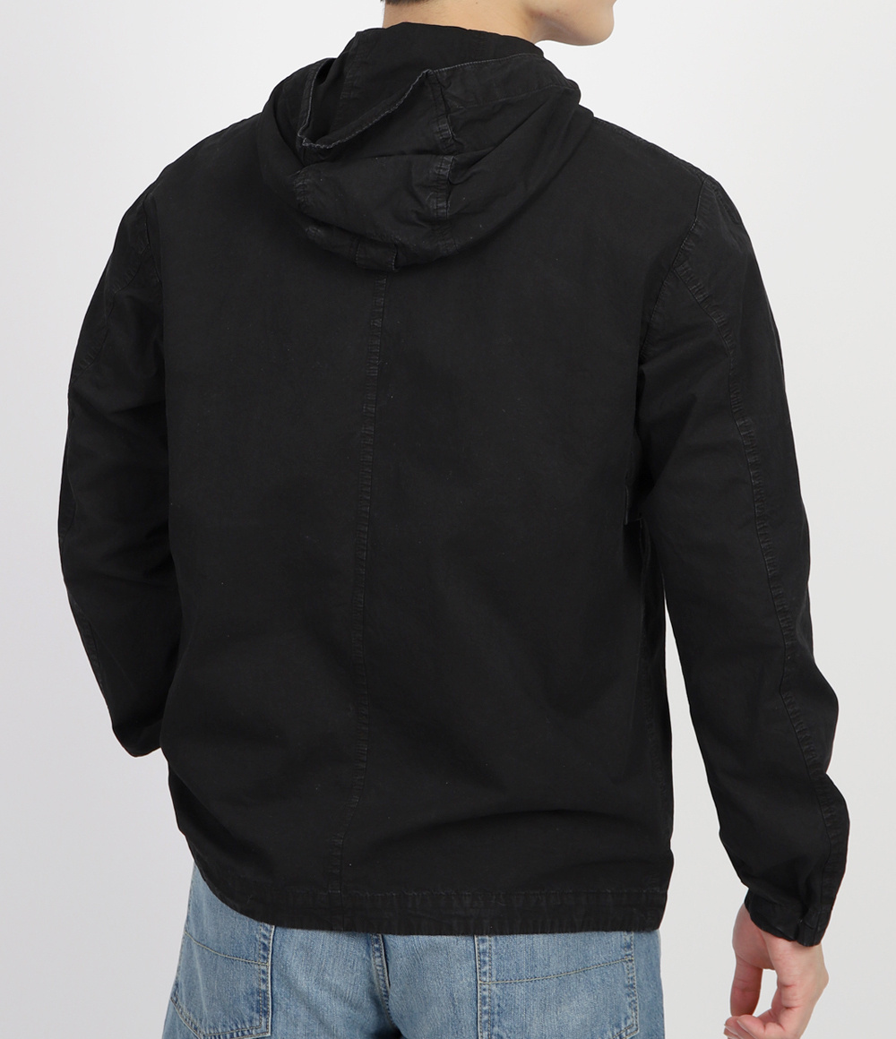 Stone Island Compass-badge Hooded Jacket In Black