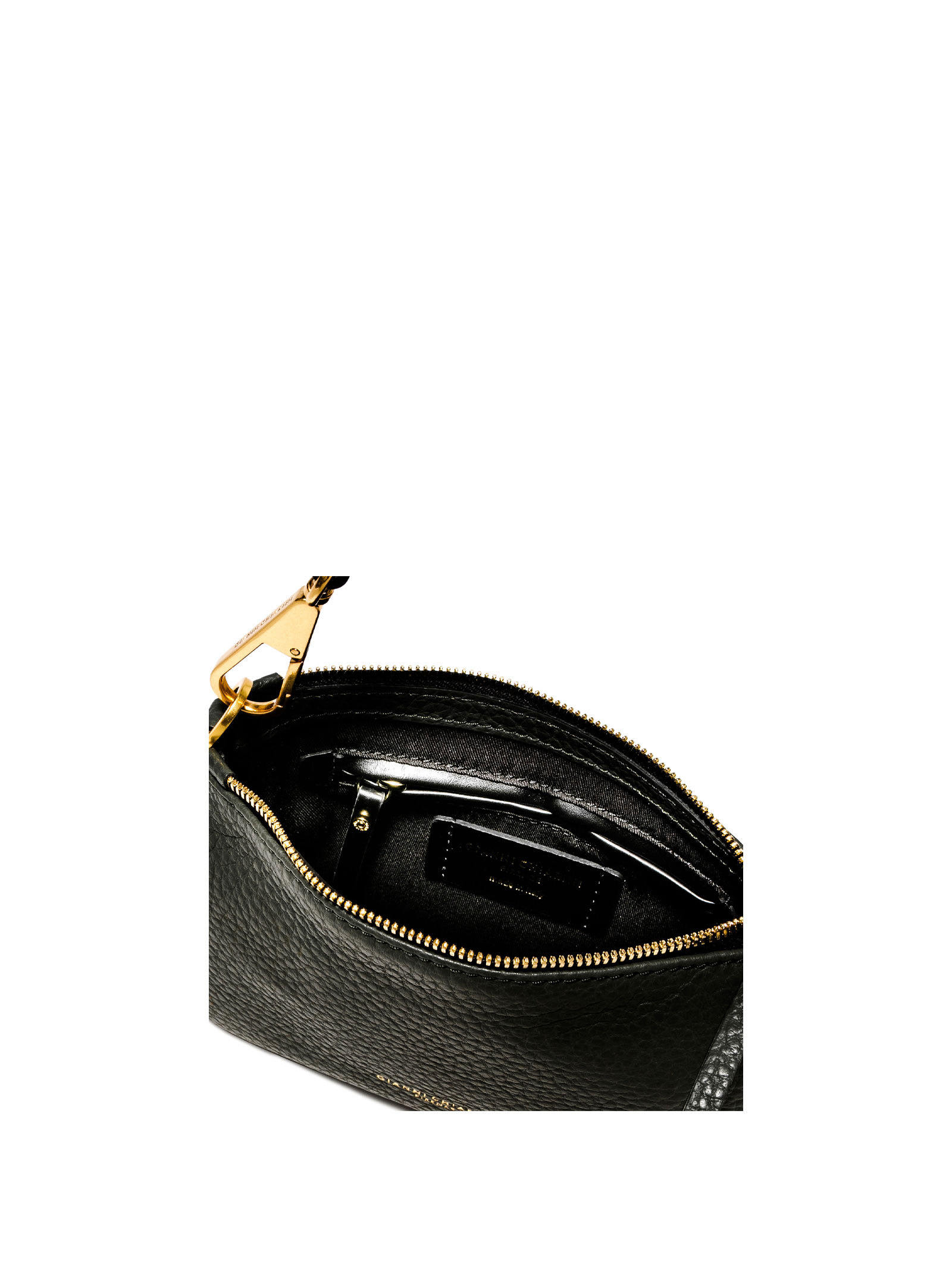 Gianni Chiarini Brooke Clutch Bag In Maxi Grain Leather In Black