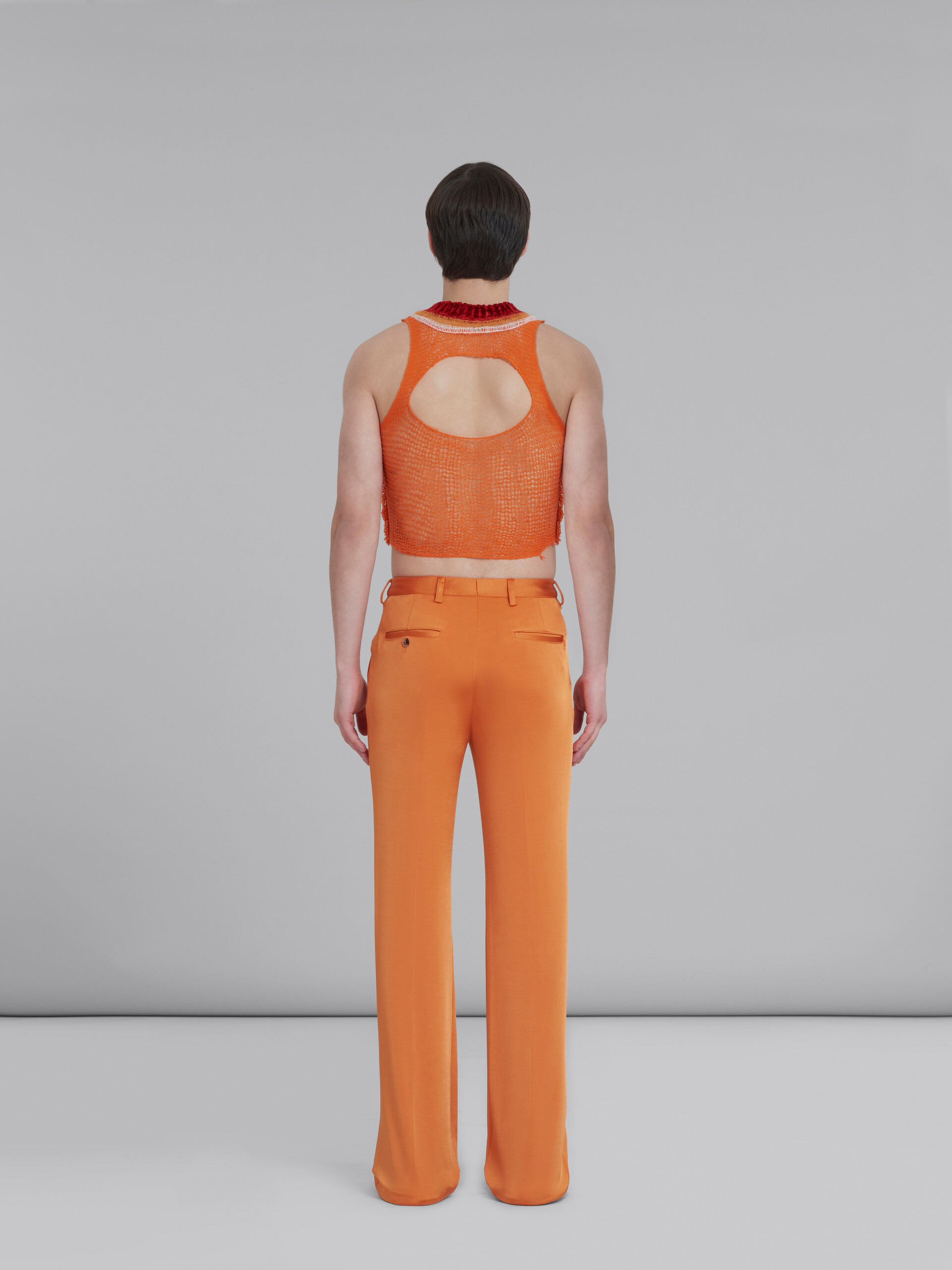 MARNI ORANGE WOOL-CASHMERE TOP WITH CUTOUT