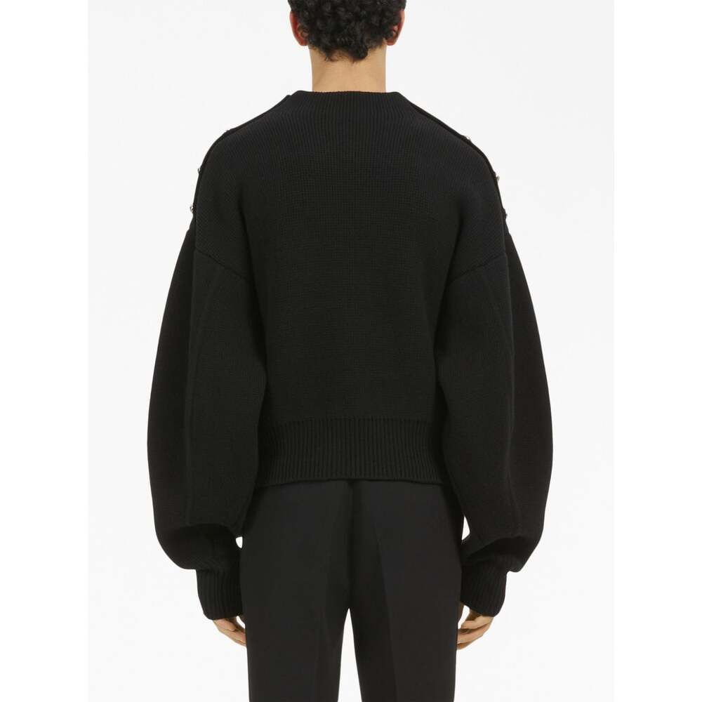 Ferragamo Maglione In Misto Lana Blu Notte Uomo In Black