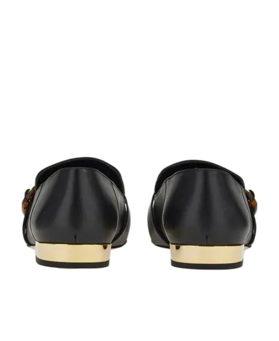Ferragamo Logo-plaque Leather Loafers In Black