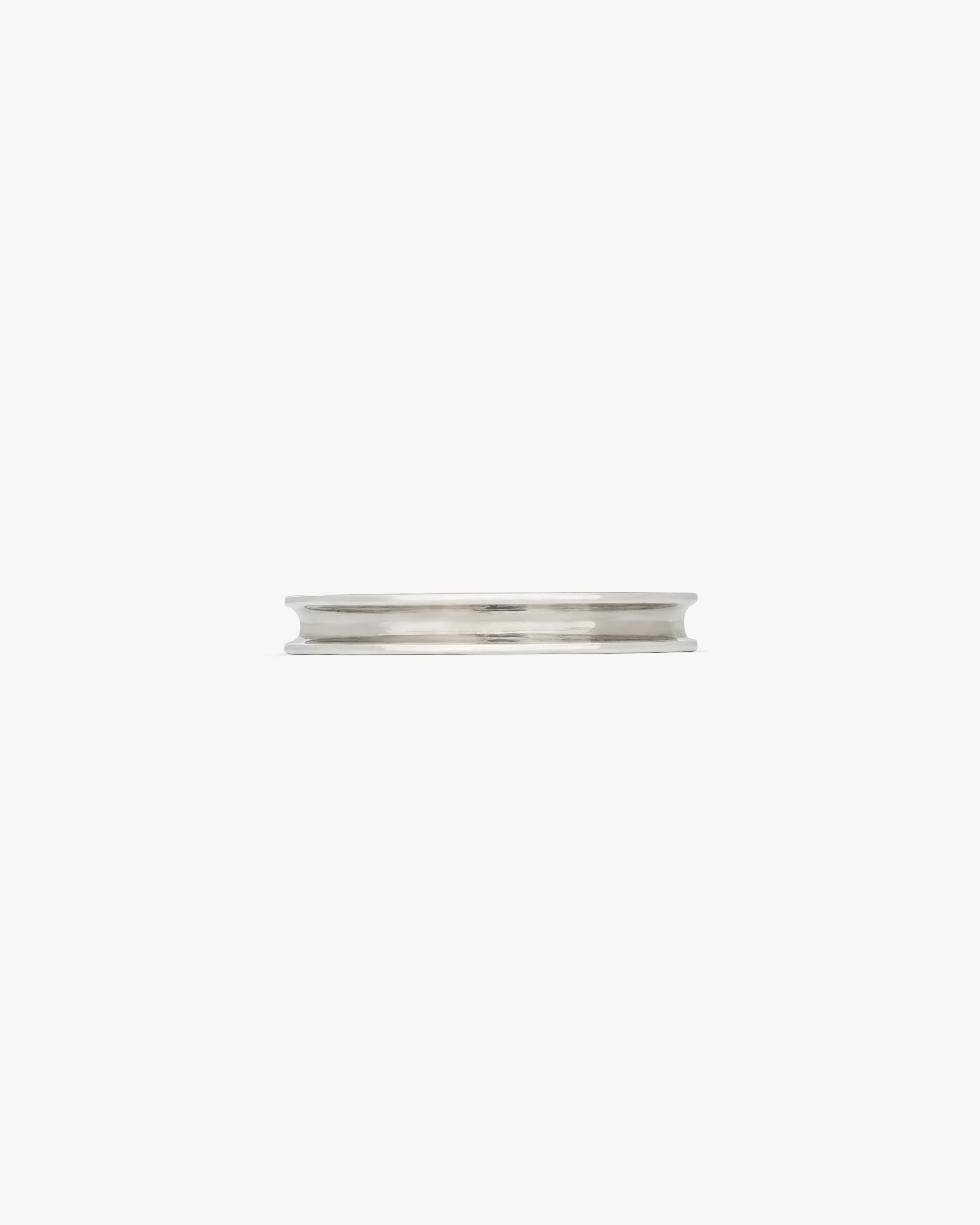 Saint Laurent Groove Cuff In Metal In Metallic