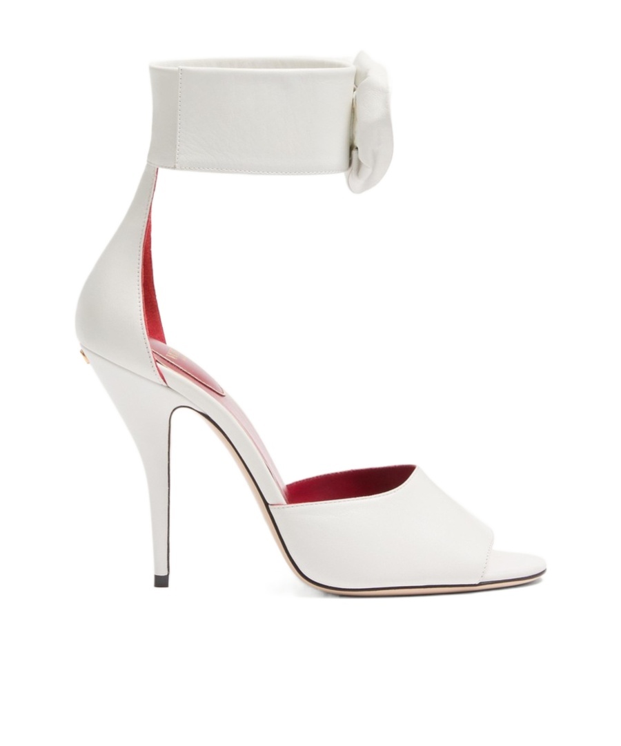 Valentino Garavani Drip Rose Kidskin Sandal With Crystals 105mm Woman White 41 In White