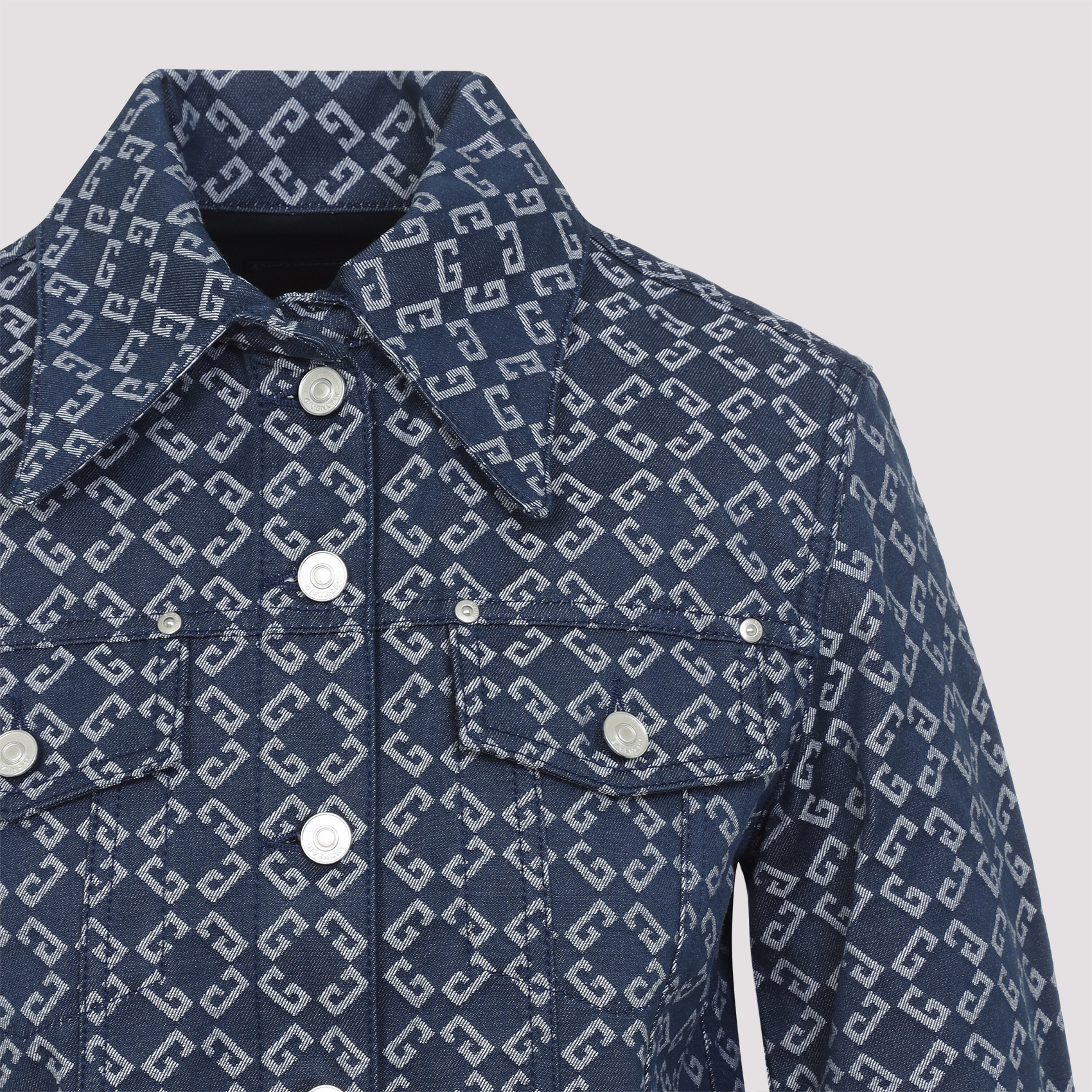 Givenchy Logomania Denim Jacket In Blue