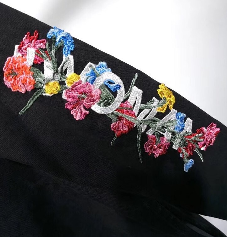 Off-white Embroidered Casual Jacket In Black
