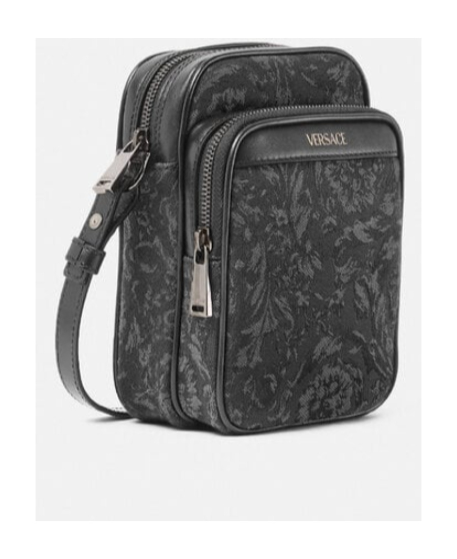 Versace Barocco Athena Crossbody Bag In Black